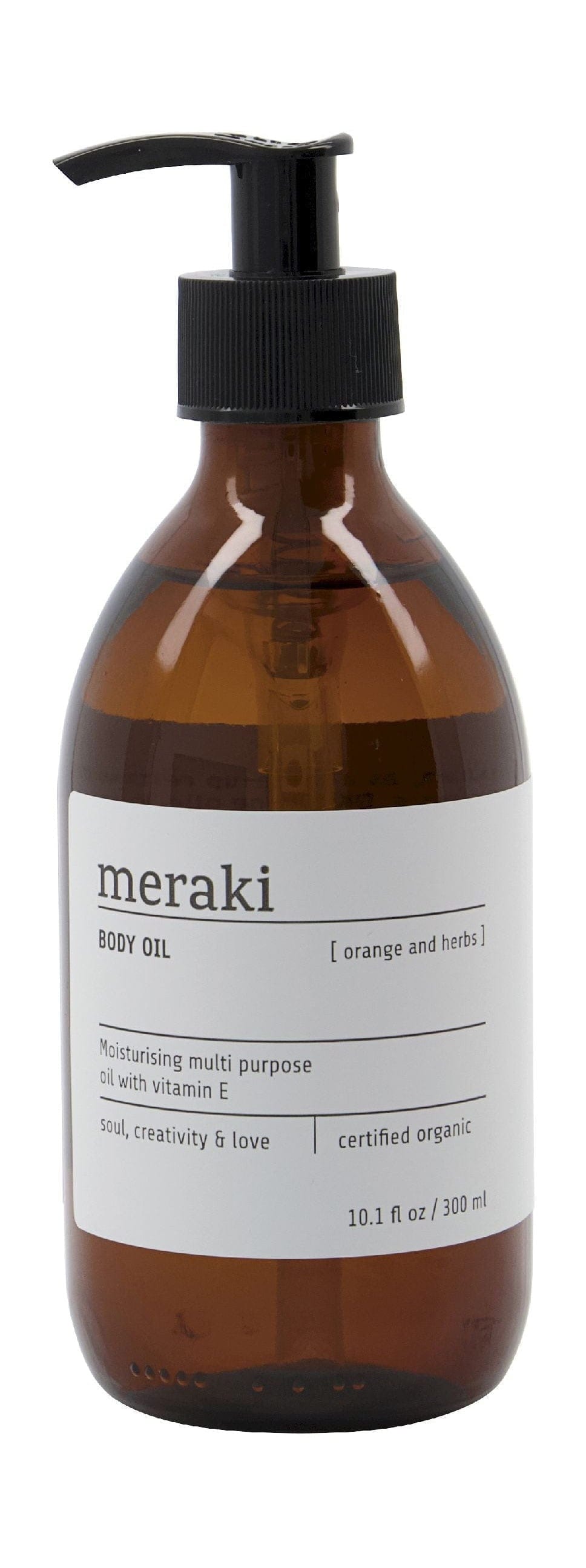 Meraki líkamsolía 300 ml, appelsínugult og kryddjurtir