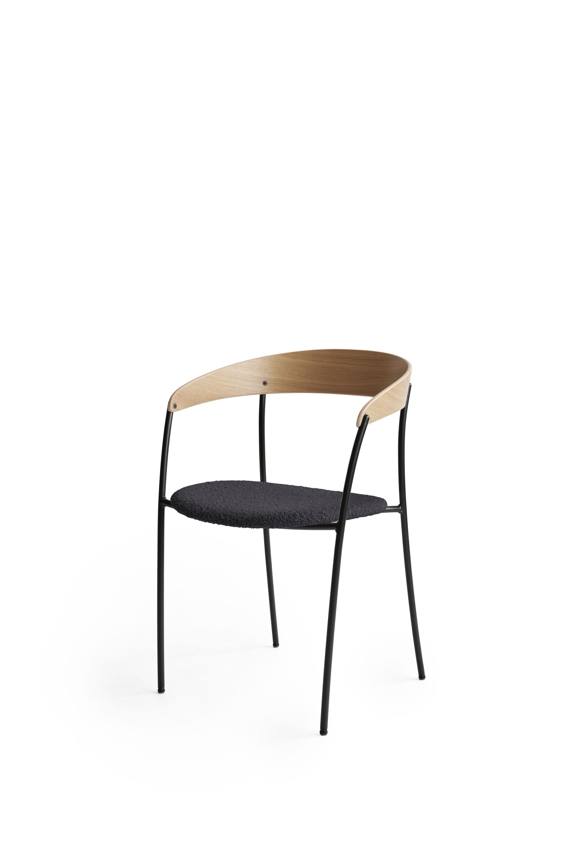 New Works Ontbrekende fauteuil eiken, oceaan