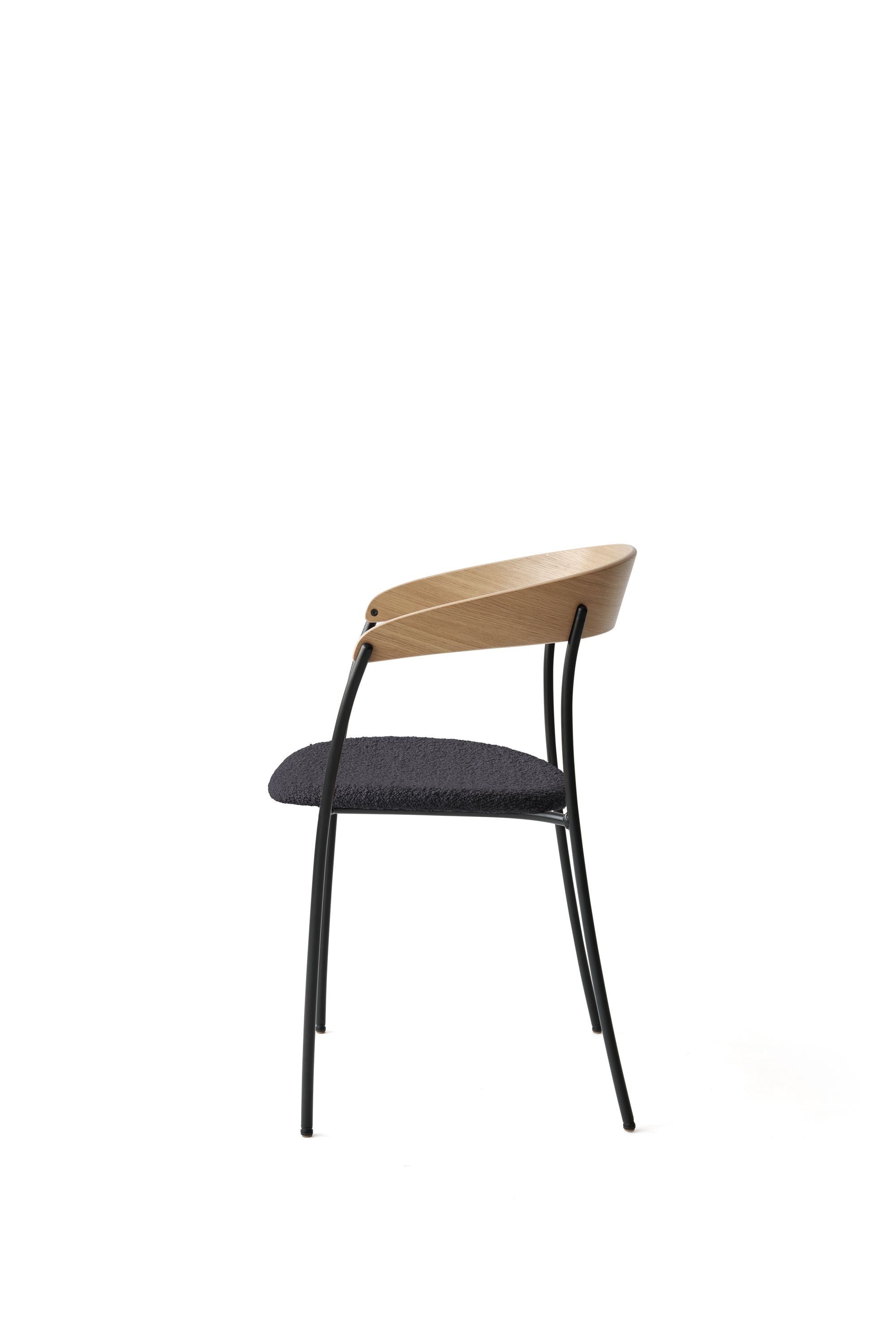 New Works Ontbrekende fauteuil eiken, oceaan