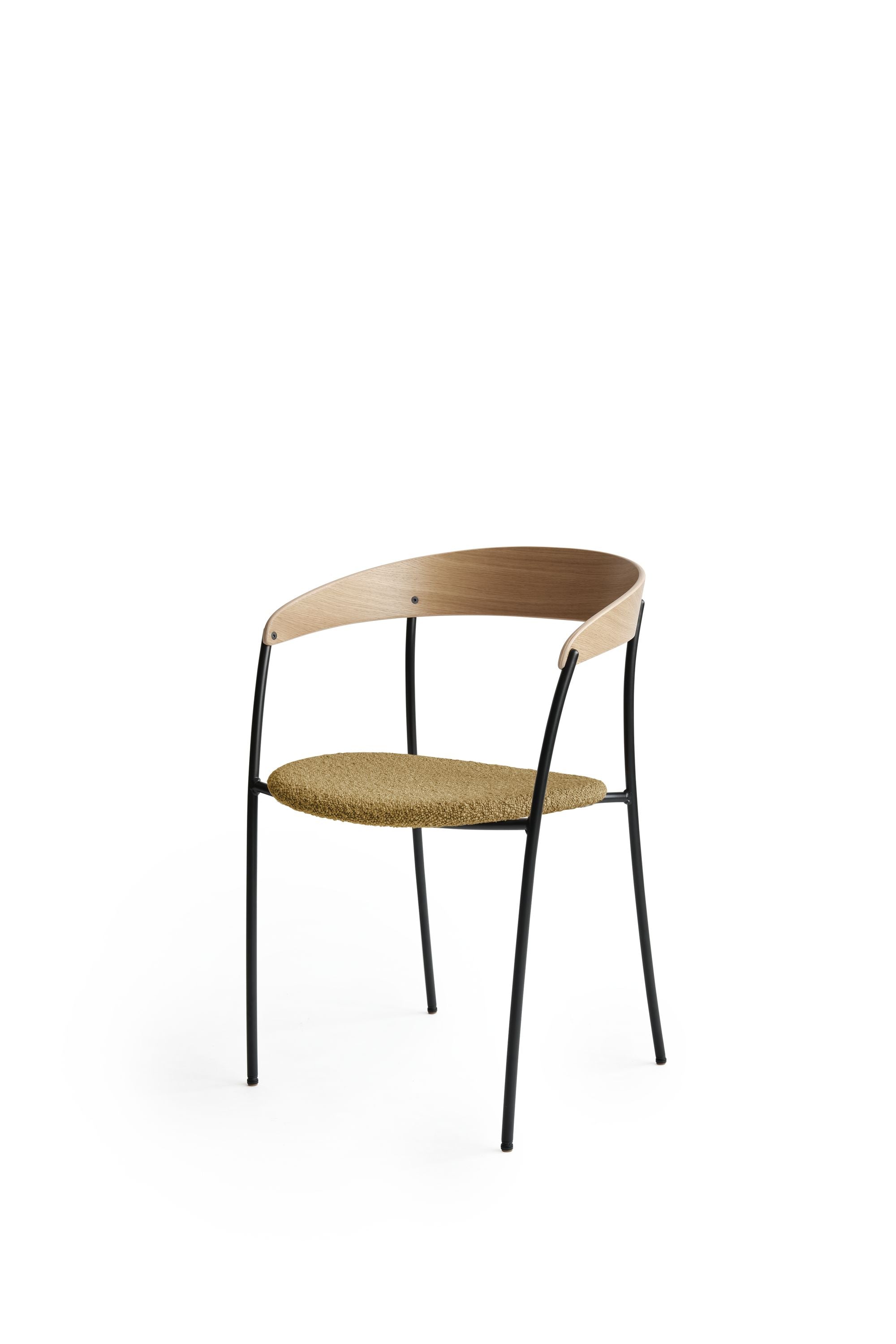 New Works Ontbrekende fauteuil eiken, oker