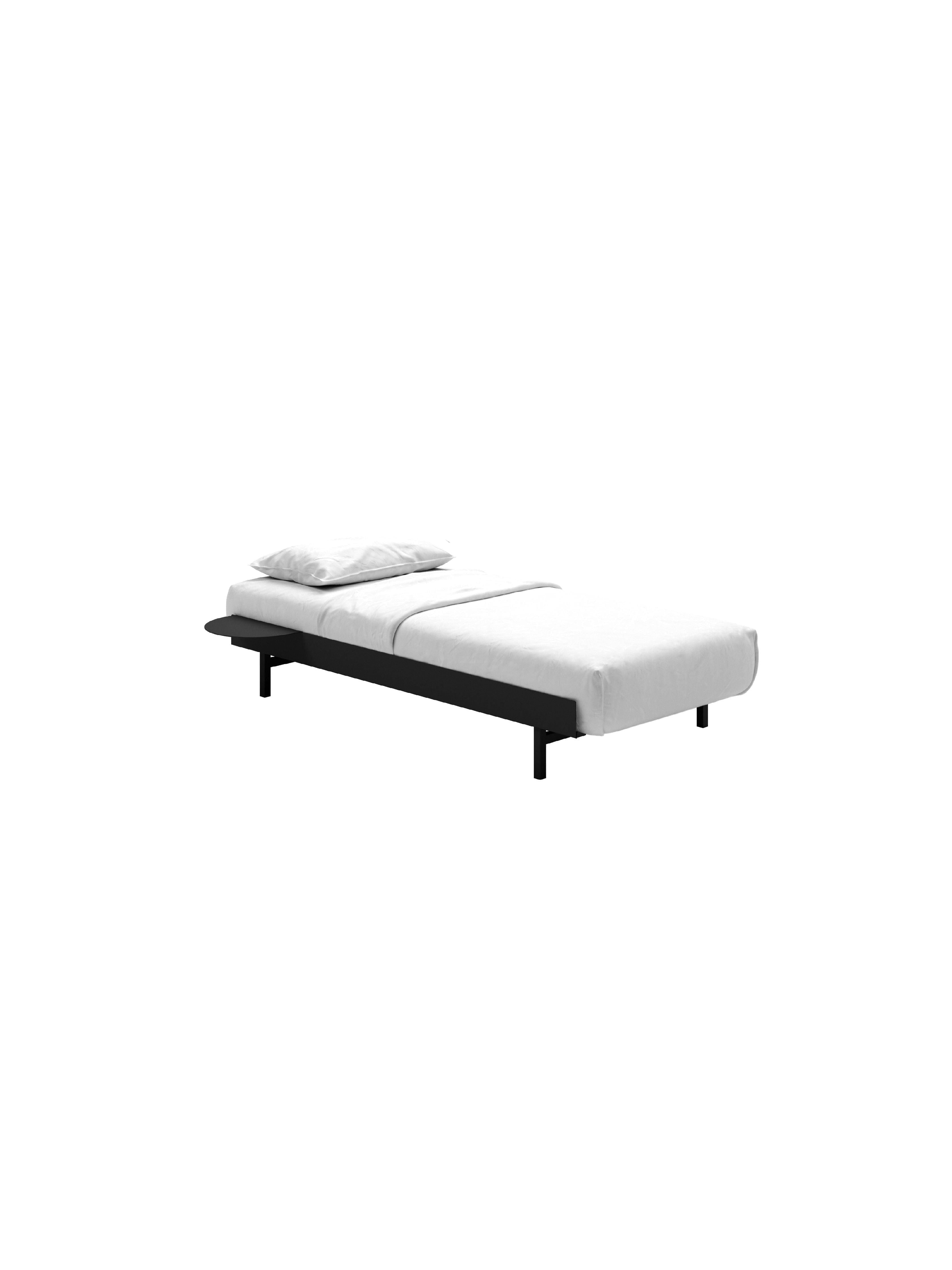 Moebe Bed met 1 nachtkastje 90 cm, zwart