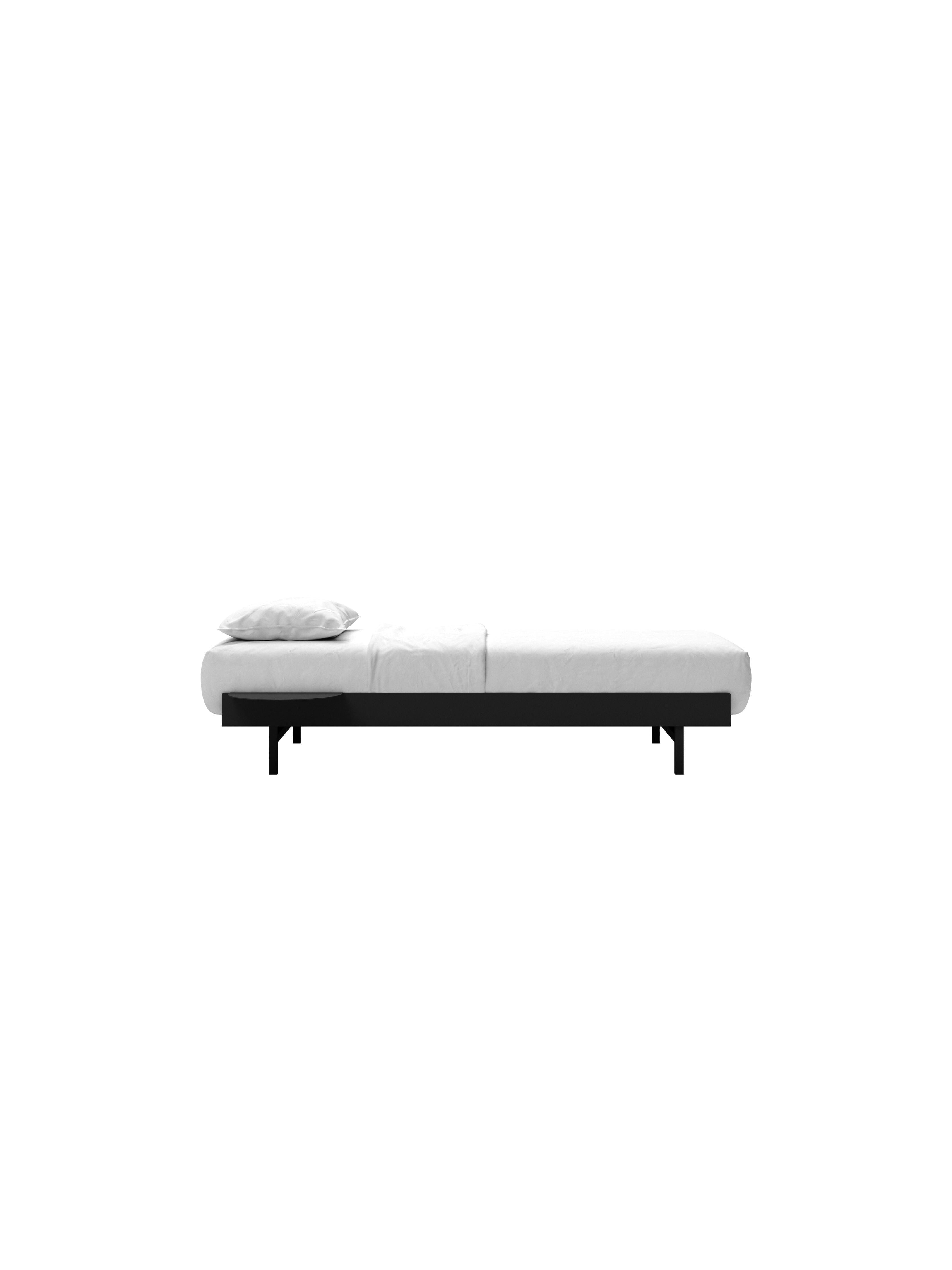 Moebe Bett mit 1 Nachttisch 90 cm, schwarz