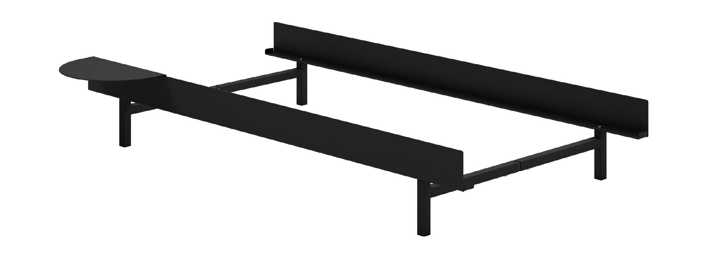 Moebe Lit avec 1 table de chevet 90 cm, noir