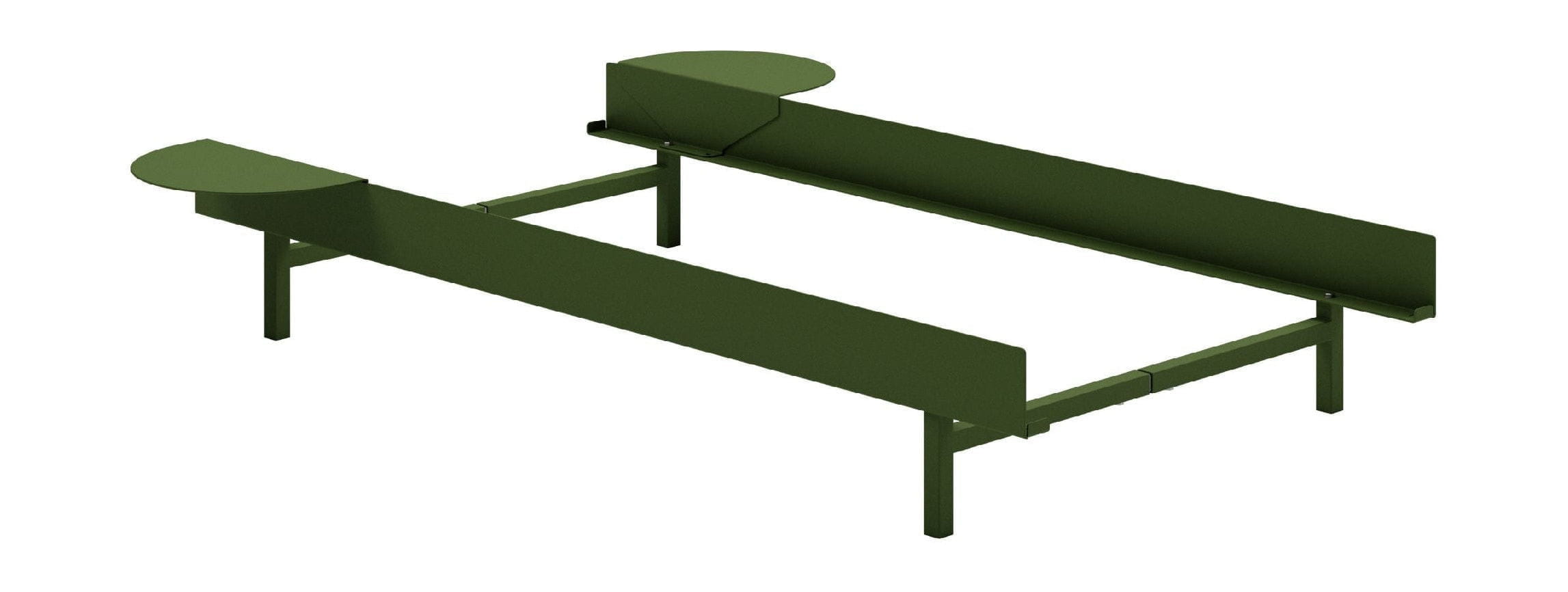Moebe Lit avec 2 tables de chevet 90 cm, vert pin