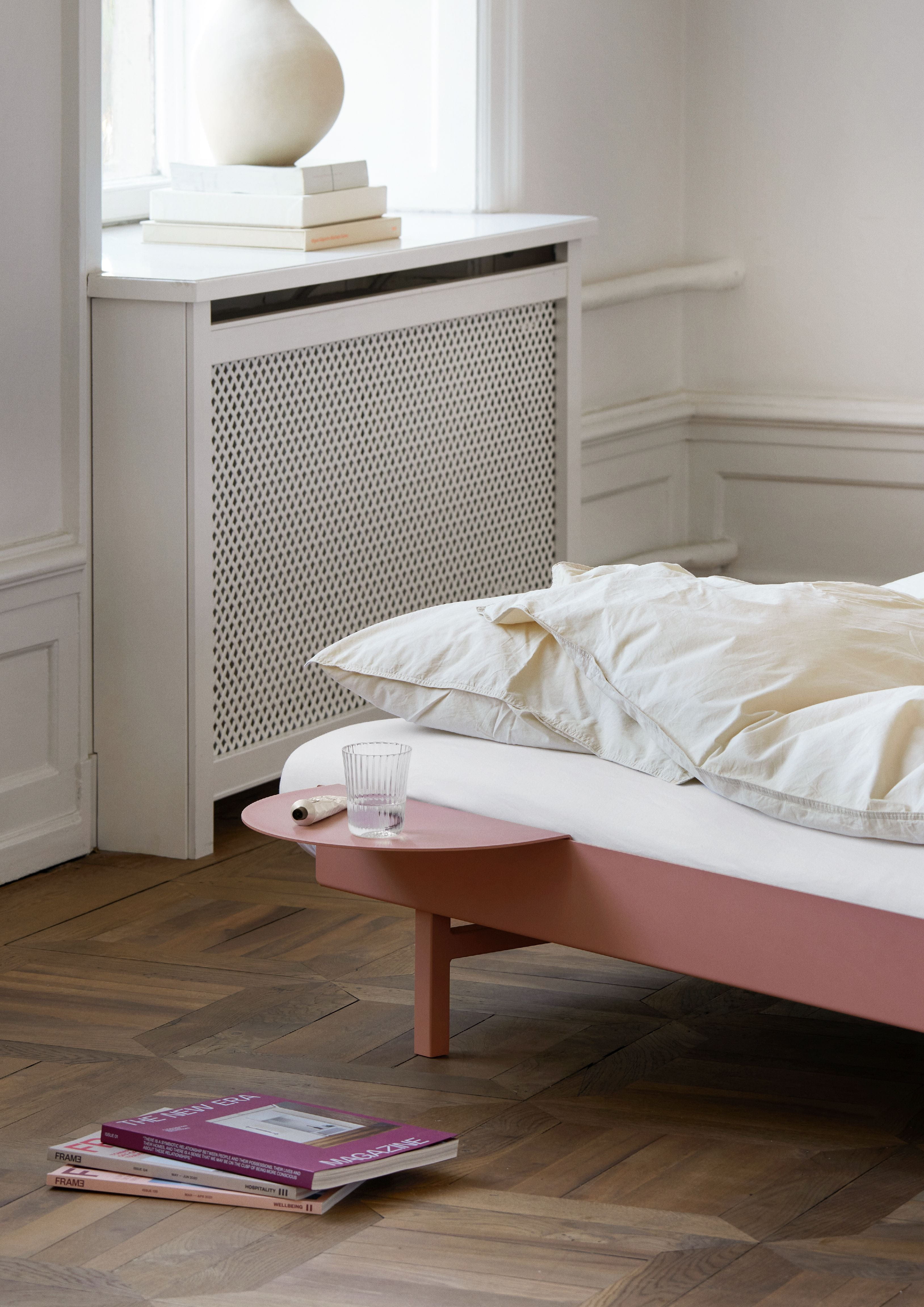 Moebe Lit avec lits de lattes 90 cm, rose poussiéreuse