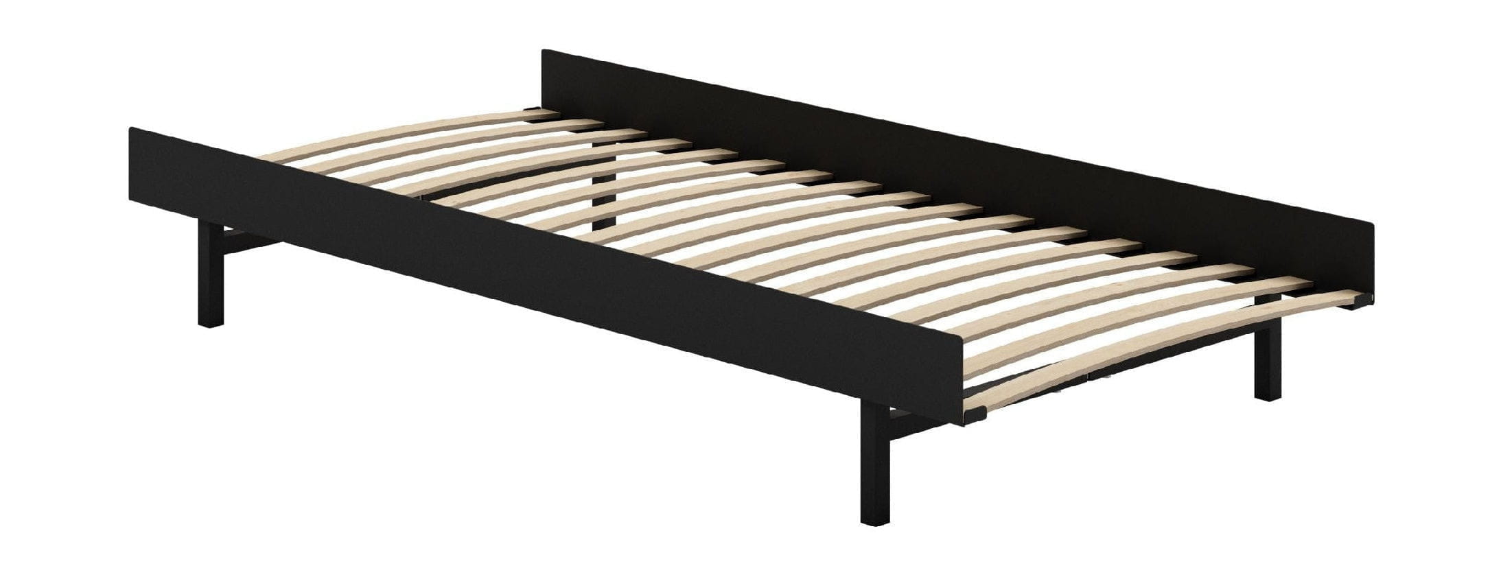 Moebe Bett mit Bettlatten 90 cm, schwarz