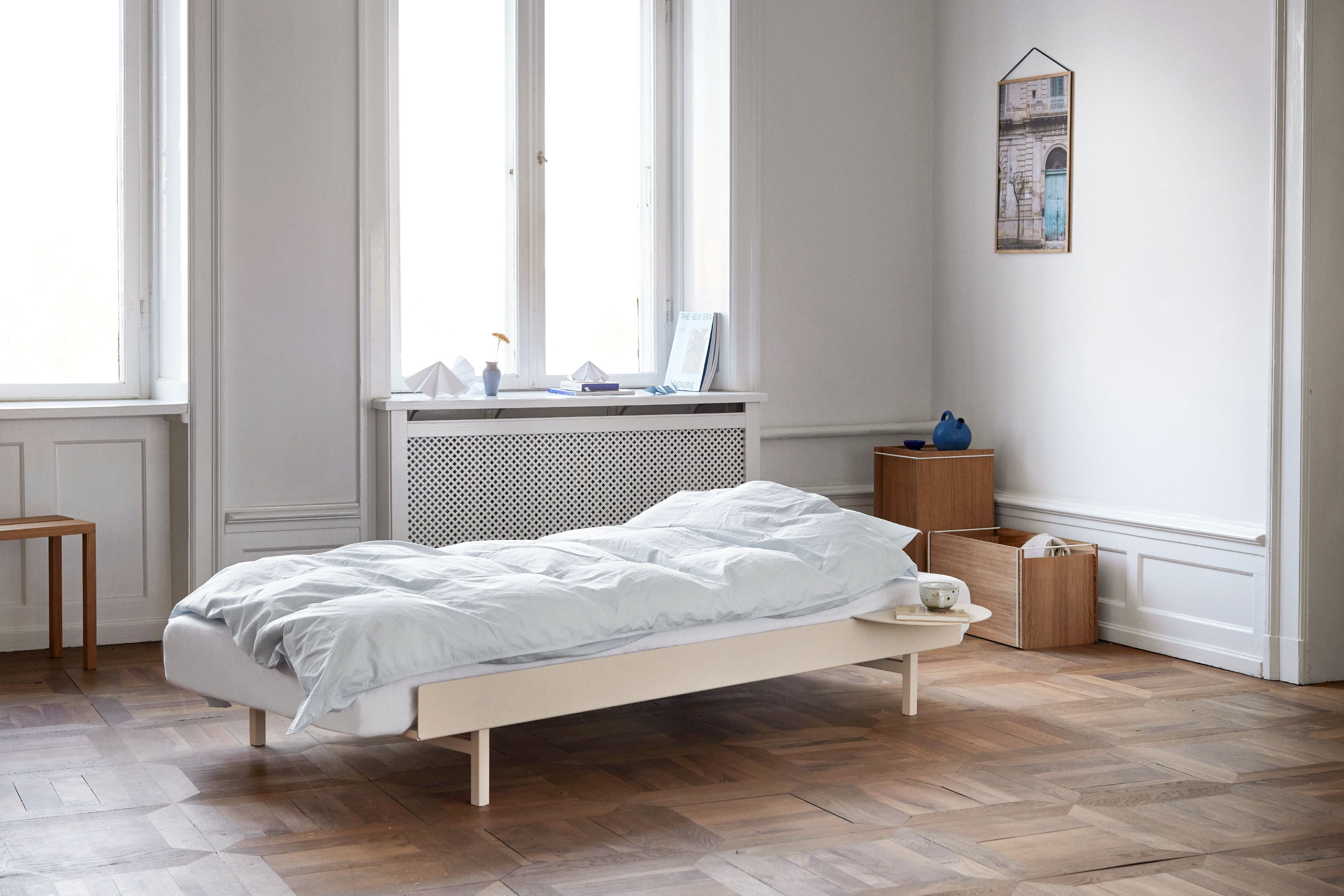 Moebe Bed With Slats And 2 Bedside Tables 90 Cm, Sand