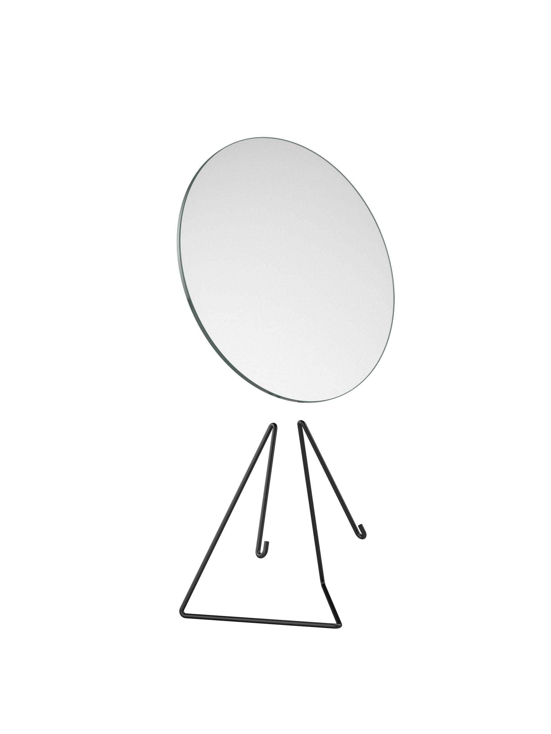 Moebe Stehender Spiegel Ø30 cm, schwarz