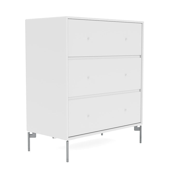 Montana Carry Dresser mit Beinen, Schneewittchen/Matt Chrom