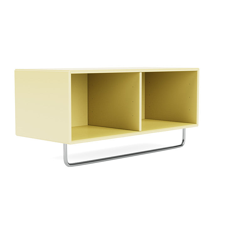 Montana Coat Shelf With Clothes Rack, Chamomile Yellow