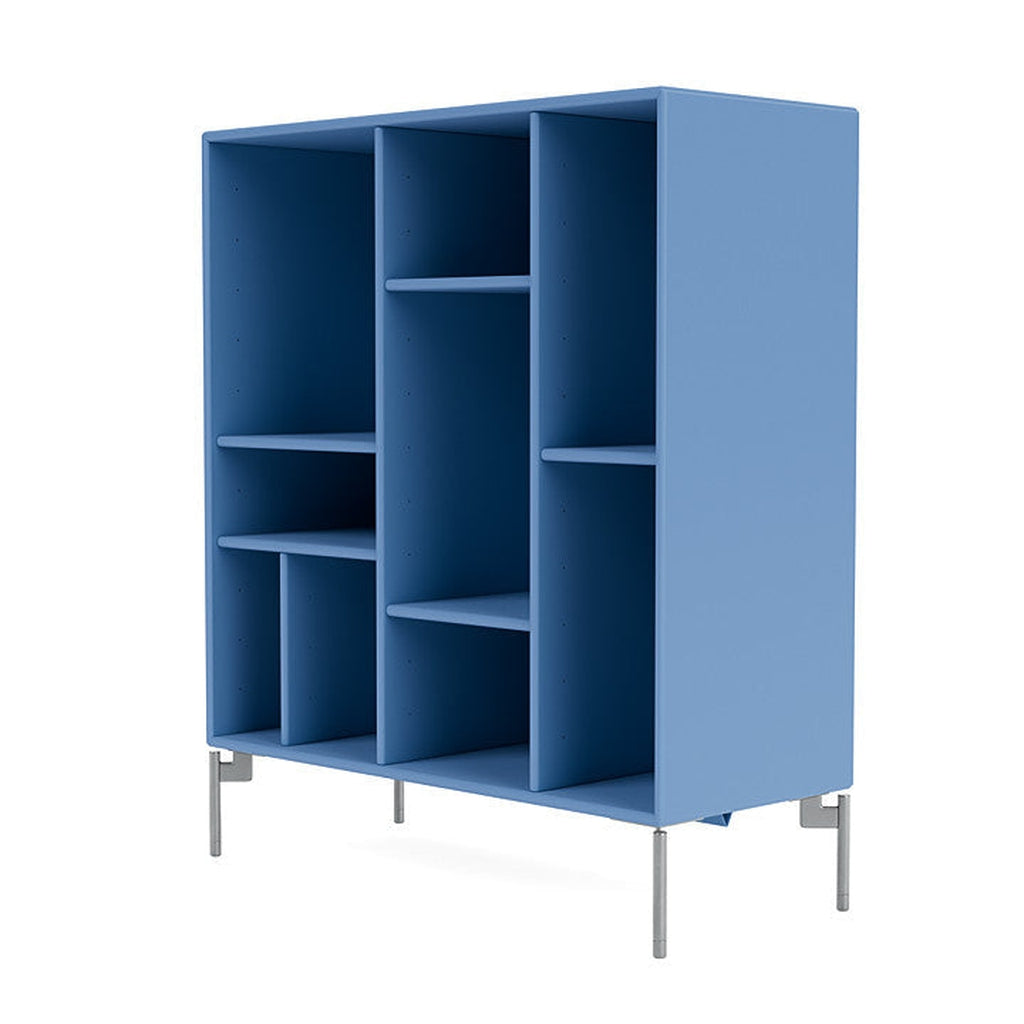 Montana Compile Decorative Shelf With Legs, Azure Blue/Matt Chrome