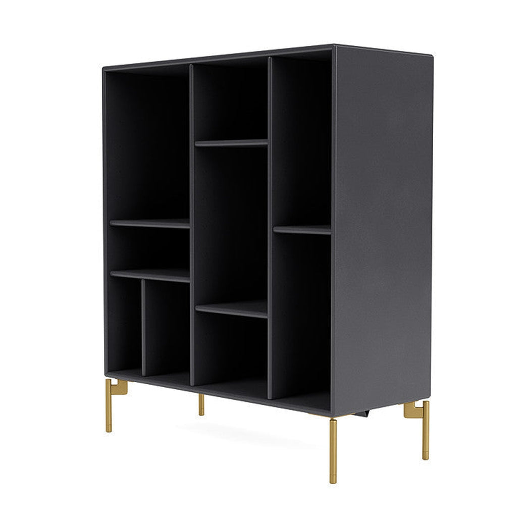 Montana Compile Decorative Shelf With Legs, Carbon Black/Brass