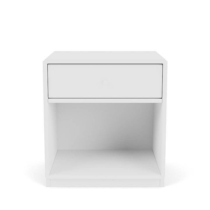 Montana Dream Nightstand avec du socle de 3 cm, nouveau blanc