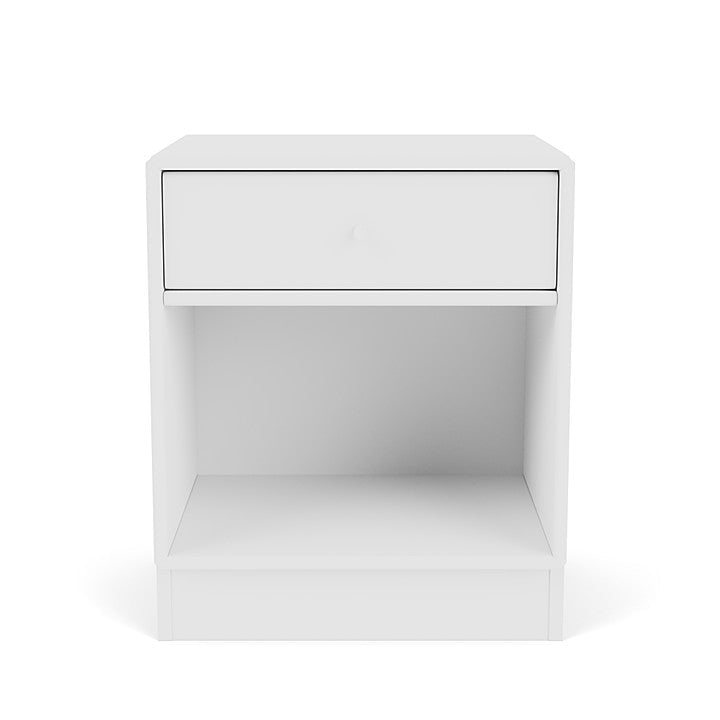 Montana Dream Nightstand avec du socle de 7 cm, nouveau blanc