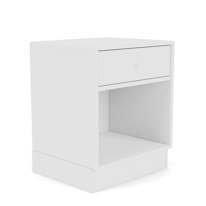 Montana Dream Nightstand avec du socle de 7 cm, nouveau blanc