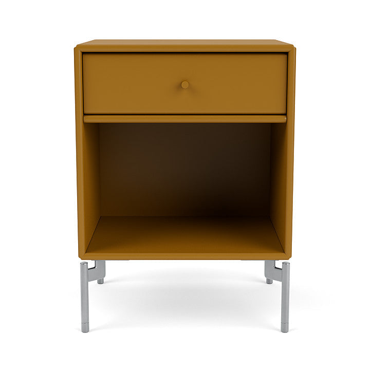 Montana Dream Nightstand With Legs, Amber/Matt Chrome