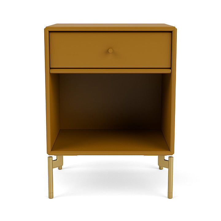 Montana Dream Nightstand With Legs, Amber/Brass