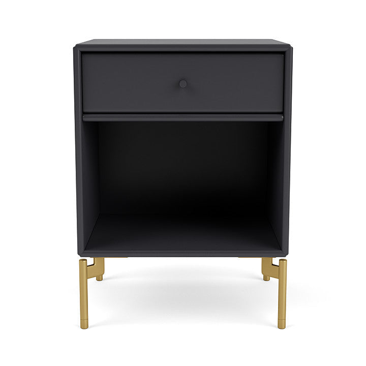 Montana Dream Nightstand With Legs, Anthracite/Brass