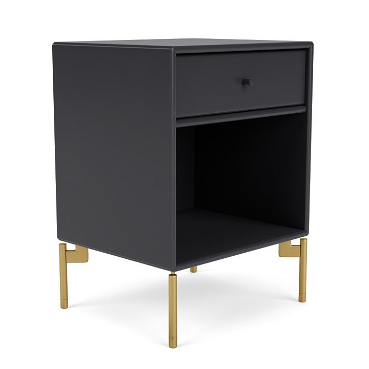 Montana Dream Nightstand With Legs, Anthracite/Brass