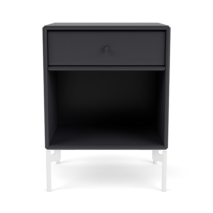 Montana Dream Nightstand With Legs, Anthracite/Snow White