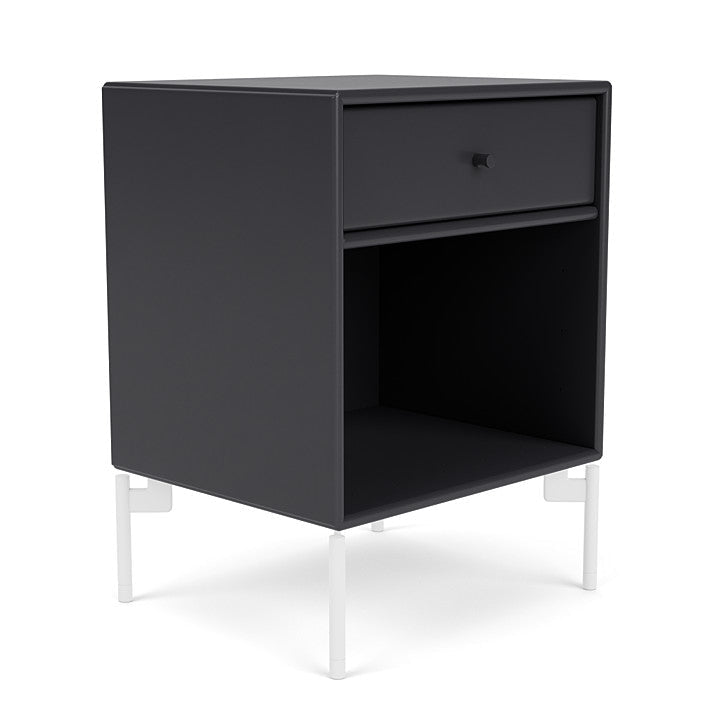 Montana Dream Nightstand With Legs, Anthracite/Snow White