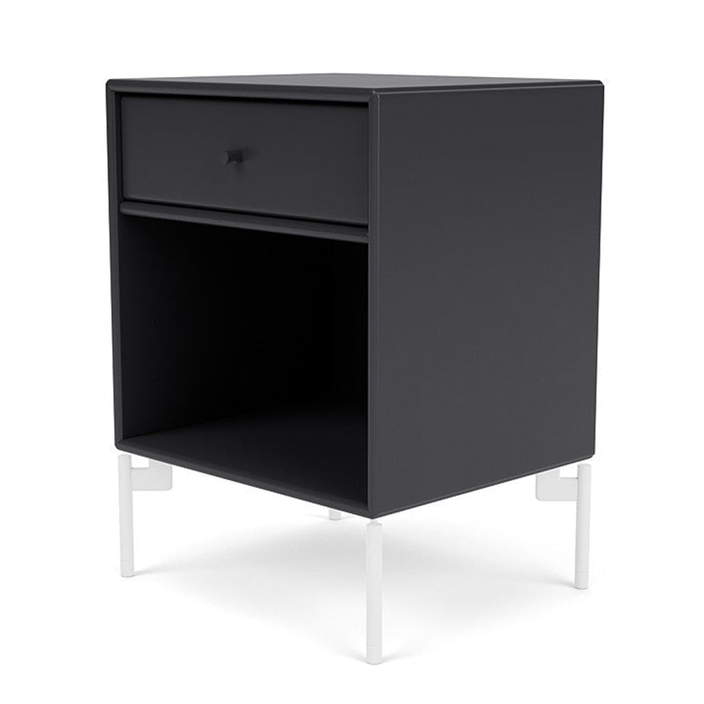 Montana Dream Nightstand With Legs, Anthracite/Snow White