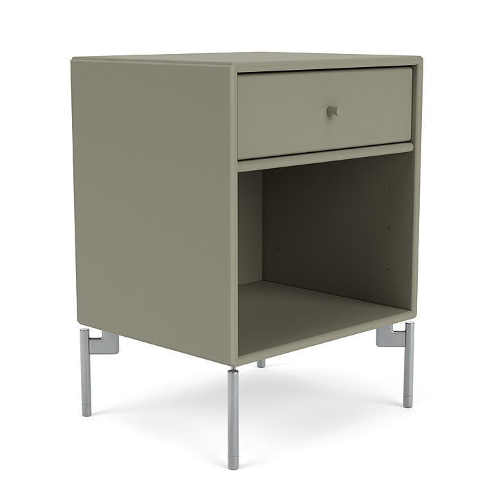 Montana Dream Nightstand With Legs, Fennel/Matt Chrome