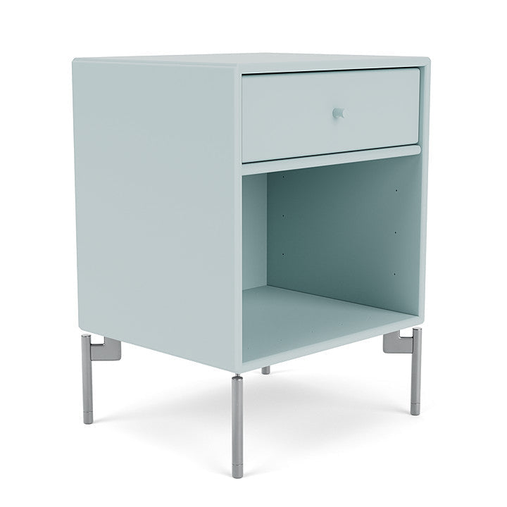 Montana Dream Nightstand With Legs, Flint/Matt Chrome