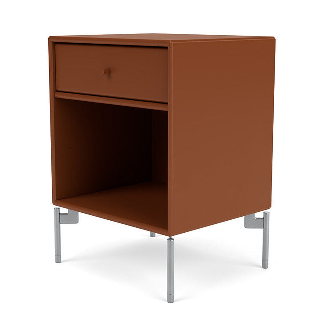 Montana Dream Nightstand med ben, hasselnöt/matt Chrome