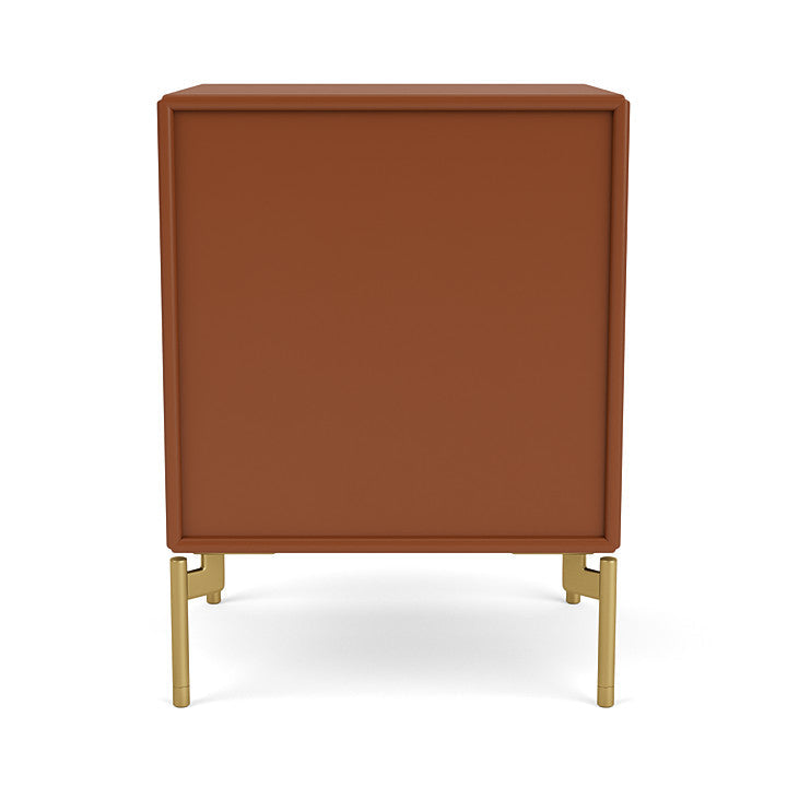 Montana Dream Nightstand With Legs, Hazelnut/Brass