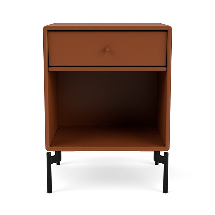 Montana Dream Nightstand With Legs, Hazelnut/Black