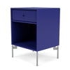 Montana Dream Nachttisch mit Beinen, Monarch Blue/Matt Chrome