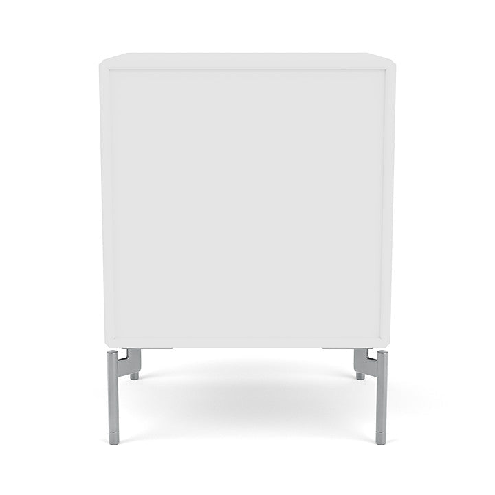 Montana Dream Nightstand med benen, New White/Matt Chrome