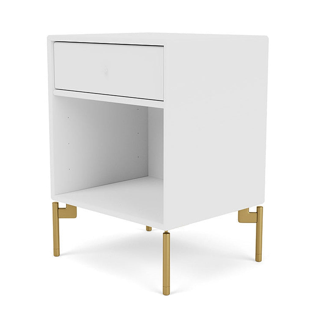 Montana Dream Nightstand With Legs, New White/Brass