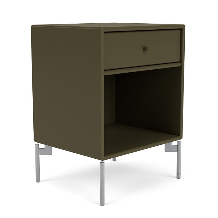 Montana Dream Nightstand avec les jambes, Origan / Matt Chrome