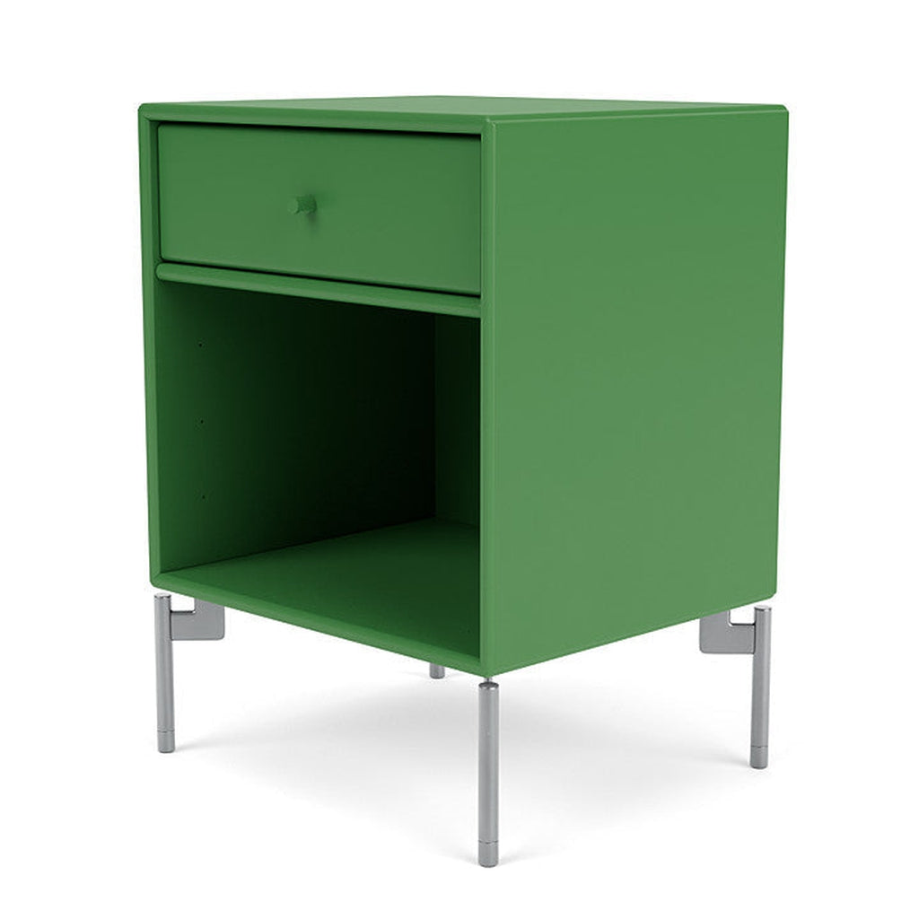 Montana Dream Nightstand med ben, persilja/matt Chrome