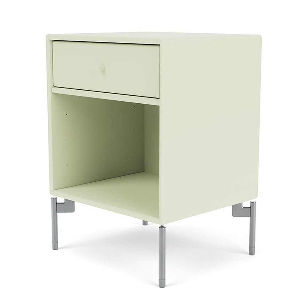 Montana Dream Nightstand með fótum, Pomelo/Matt Chrome