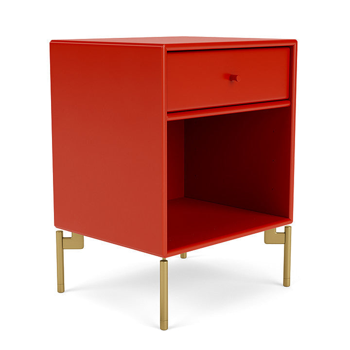 Montana Dream Nightstand With Legs, Rosehip/Brass