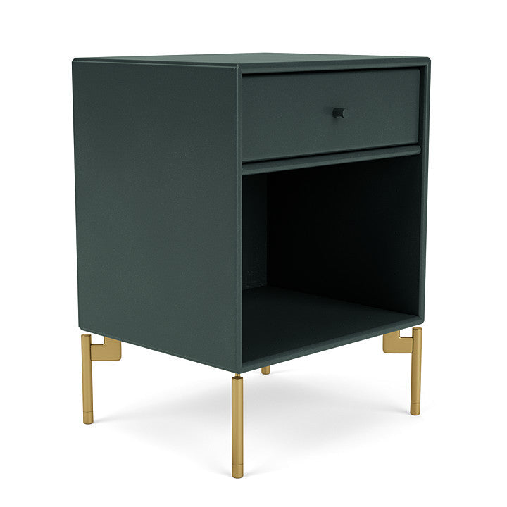 Montana Dream Nightand avec les jambes, Black Jade / Brass