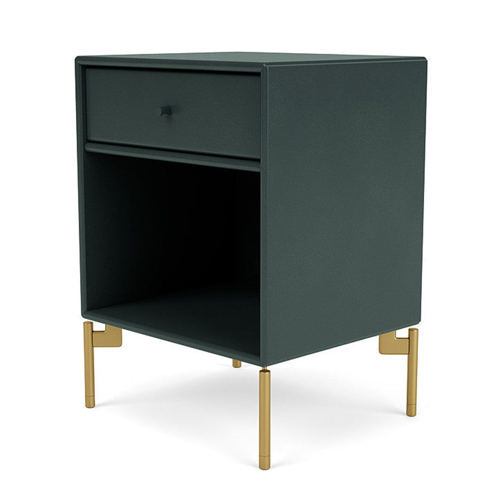 Montana Dream nachtkastje met benen, Black Jade/Brass