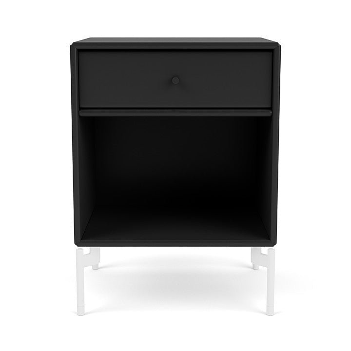 Montana Dream Nightstand With Legs, Black/Snow White