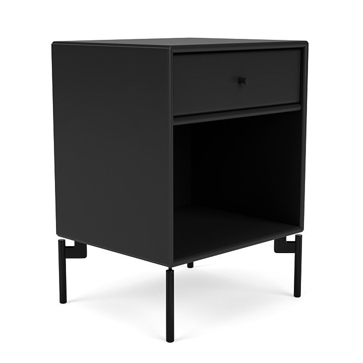 Montana Dream Nightstand With Legs, Black/Black