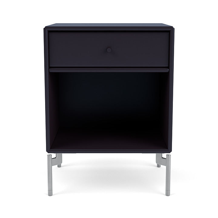 Montana Dream Nightstand med ben, Shadow/Matt Chrome