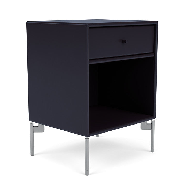 Montana Dream Nightstand med ben, Shadow/Matt Chrome