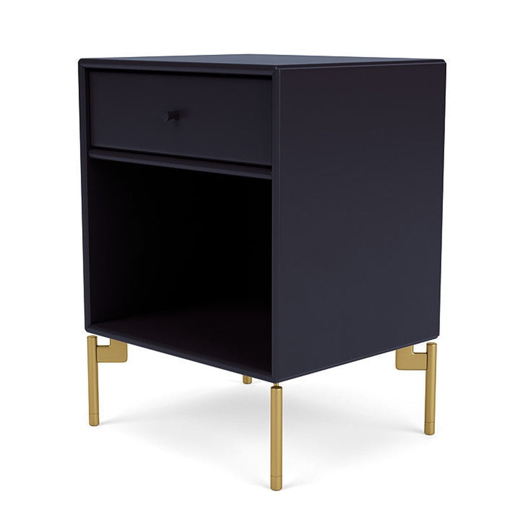 Montana Dream Nightstand With Legs, Shadow/Brass