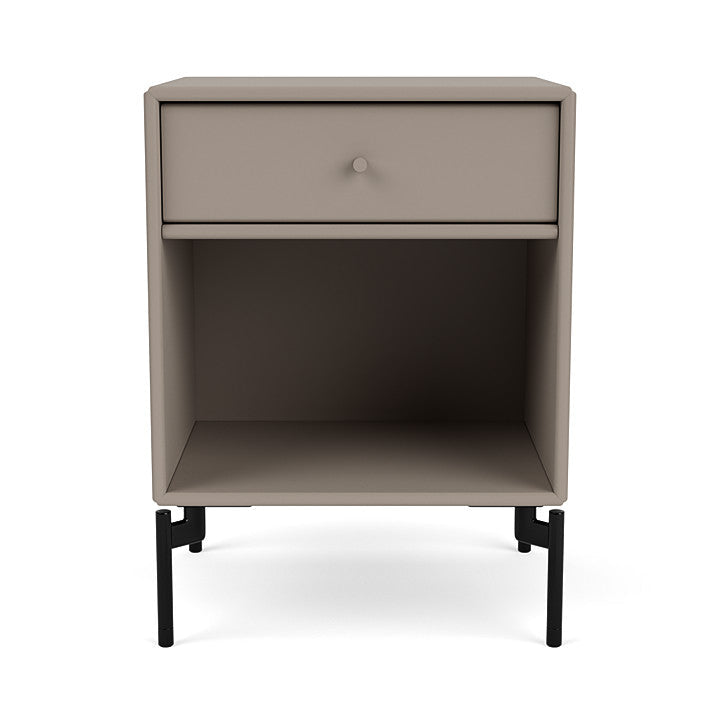 Montana Dream Nightstand With Legs, Truffle/Black