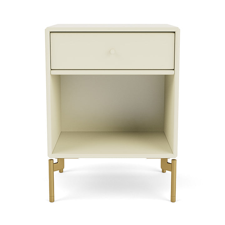 Montana Dream Nightstand With Legs, Vanilla/Brass