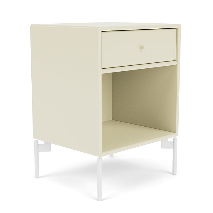 Montana Dream Nightstand With Legs, Vanilla/Snow White