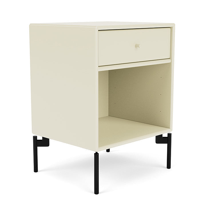 Montana Dream Nightstand With Legs, Vanilla/Black