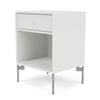 Montana Dream Nightstand With Legs, White/Matt Chrome